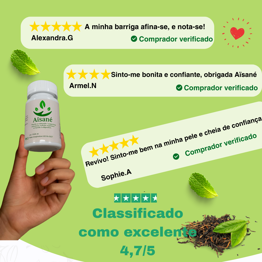 Aïsané - Finalmente leve. Finalmente ela.  A cura natural para uma barriga leve em 15 dias. Portugal